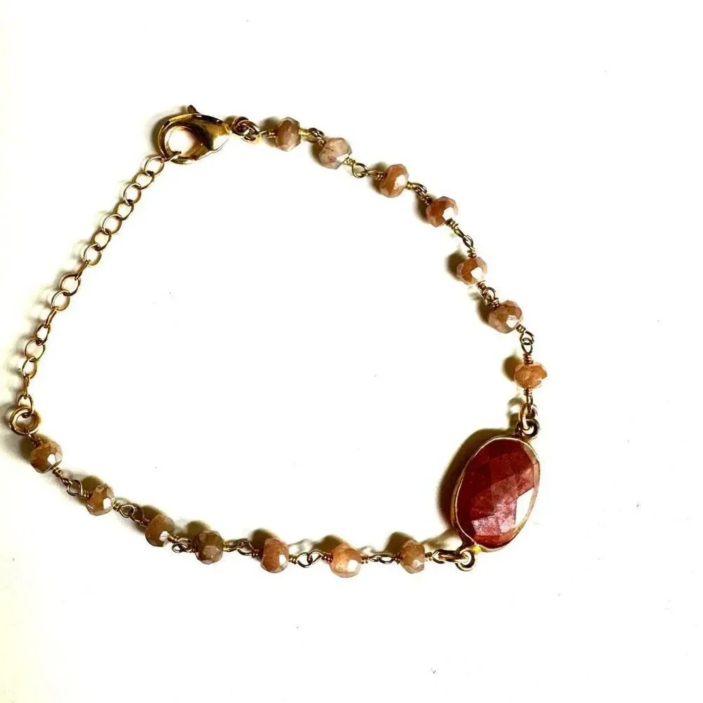 RHODOCHROSITE beaded bracelet - Picture 4 of 10
